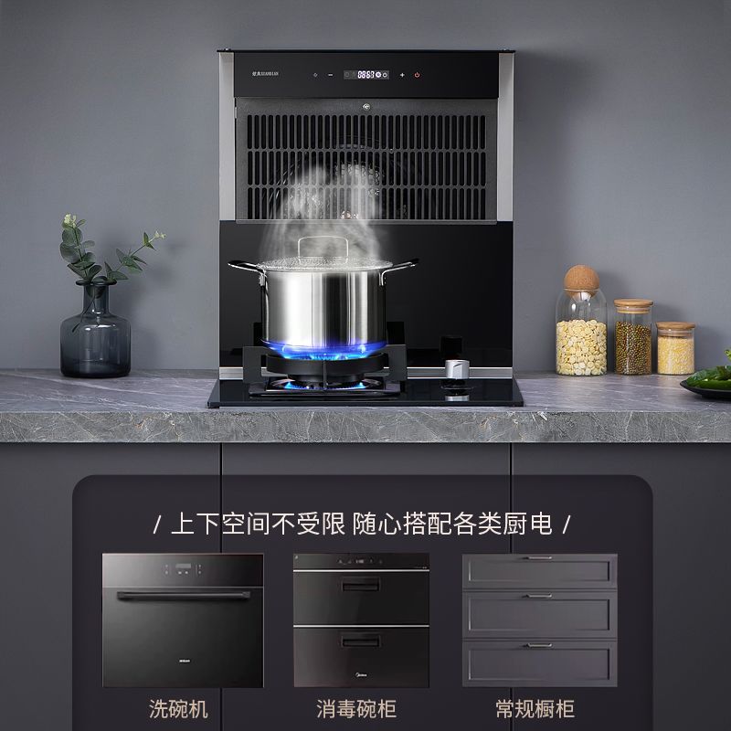 50cm Household Single-Burner Freestanding Split-Type Variable Frequency Integrated Stove with Under-Range Hood Gas Stove Package for Rv