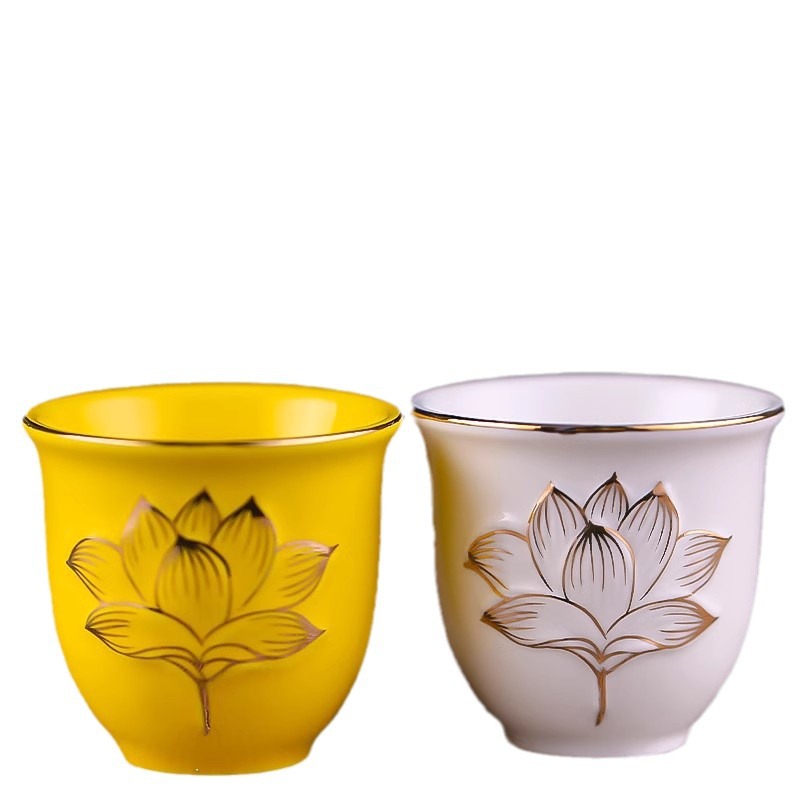 Ceramic Water Supply Cup Household Water Supply Cup Buddha Sacred Cup Guan Gong Wine Cup Guanyin Sacred Water Cup Pre-Buddha Bodhisattva Water Purification Cup