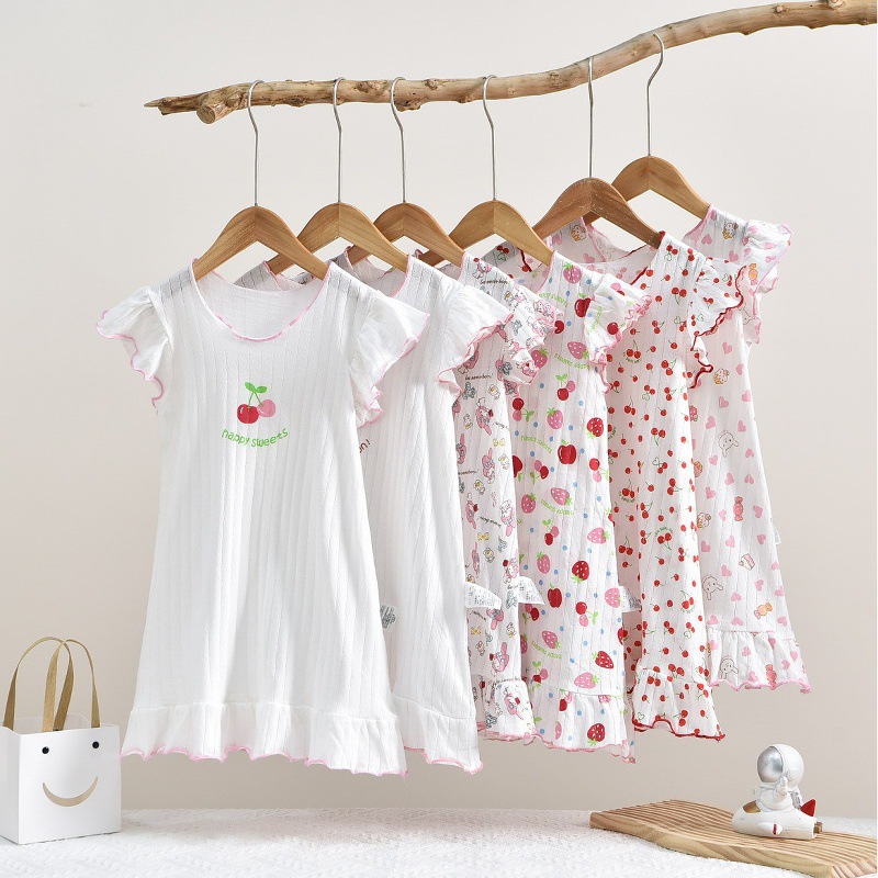 Комбинезон-ночная сорочка для детей, спальный мешок класса А, милый лoungewear с рукавами-фонариками, легкая одежда для кондиционера, экспортное качество