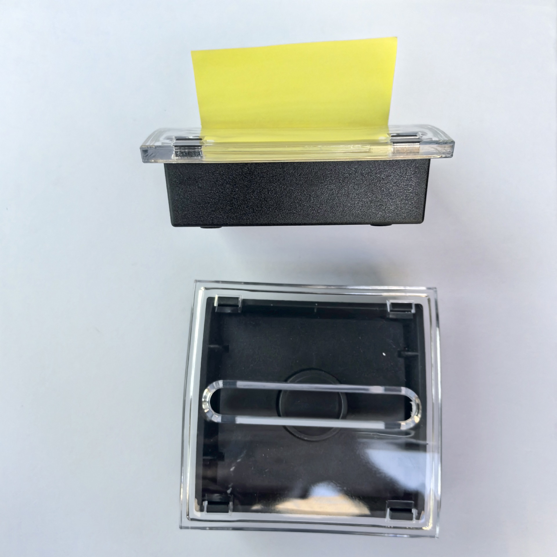 Plastic Notes Box Removeable Seat Transparent Easy Storage Sticker Box Office Stationery Notes Gift Giving