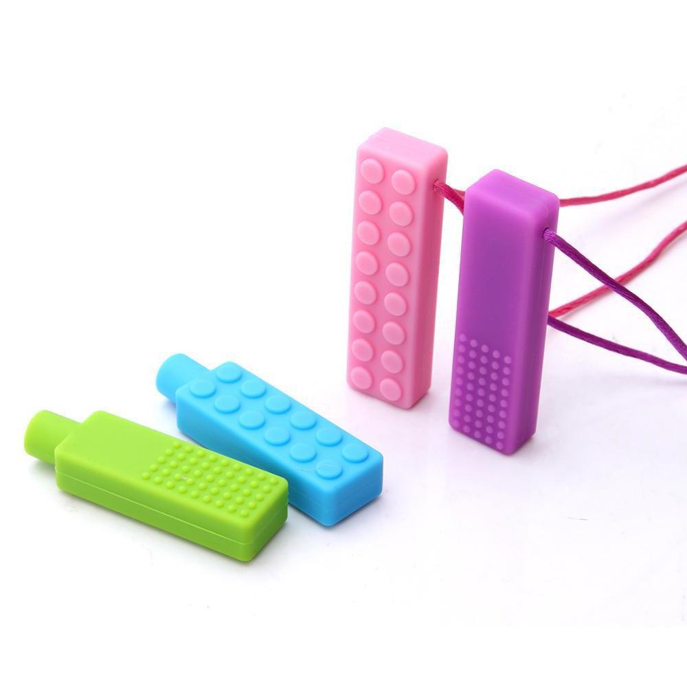 Amazon New Building Block Tooth Gum Chewing Pendant Rainbow Grinder Baby Grinding Stick Self-closing Training Tooth Gel Set