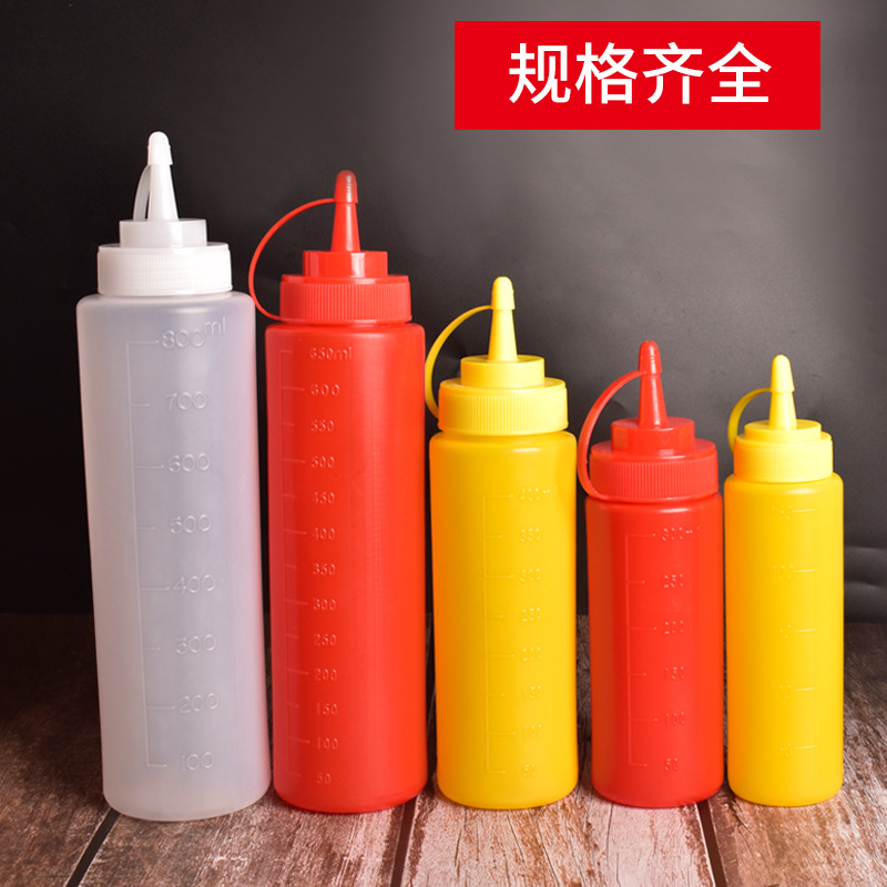 Amazon Seasoning Jar Kitchen Supplies Condiment Bottle Salad Dressing Press-Type Squeeze Bottle Plastic Squeeze Condiment Bottle