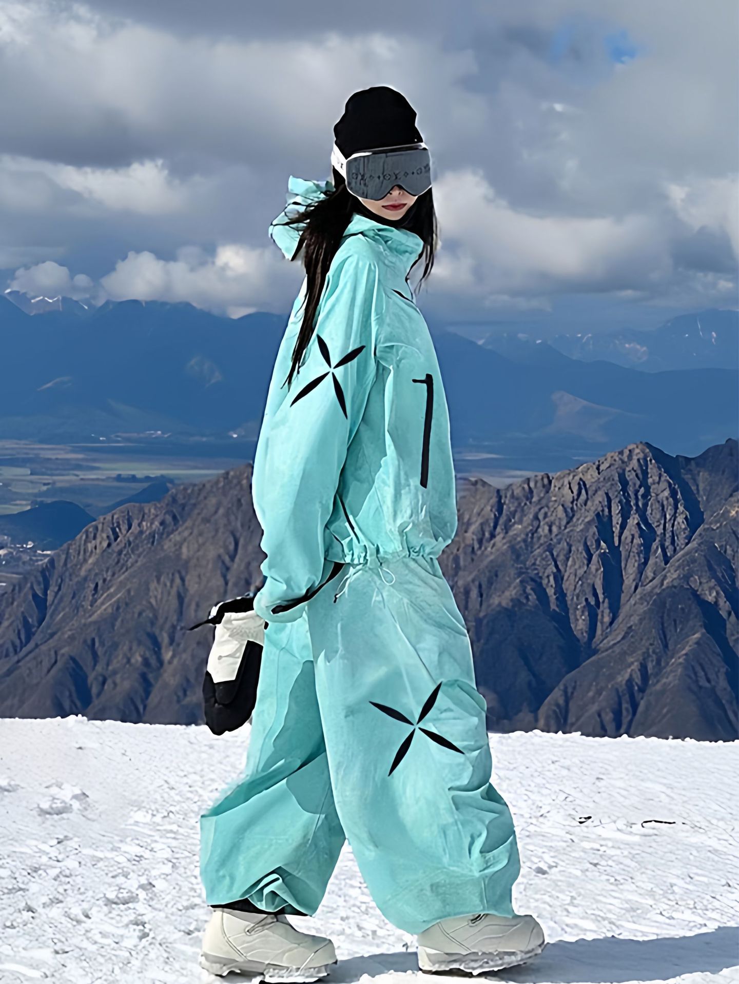 Fuyan Green Ski Suit Set for Men and Women, 2025 Winter New Style, Outdoor Windproof and Waterproof Snowboard Couple's Snow Jacket