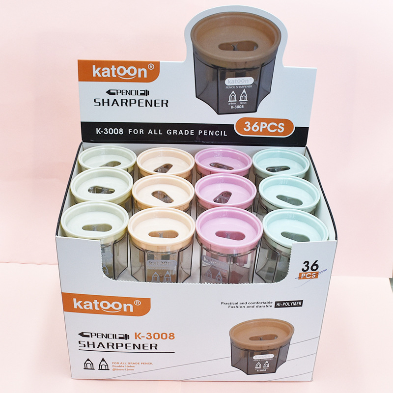 Morandi Color Pencil Sharpener Double Hole Primary and Secondary School Students Creative Portable Office Style Large and Small Hole Pencil Sharpener Learning Stationery