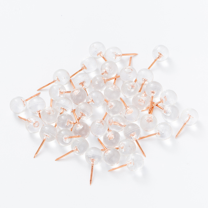 Yiwu Amazon for transparent rose gold ball nail special-shaped I-pin plastic pushpin nail press nail bulk