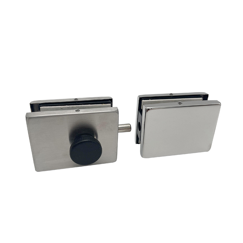 Hole-Free Glass Door Lock Double Door Bolt Frameless Door Lock Stainless Steel Door Lock Double Lock Push-Pull Double Door Lock Wholesale