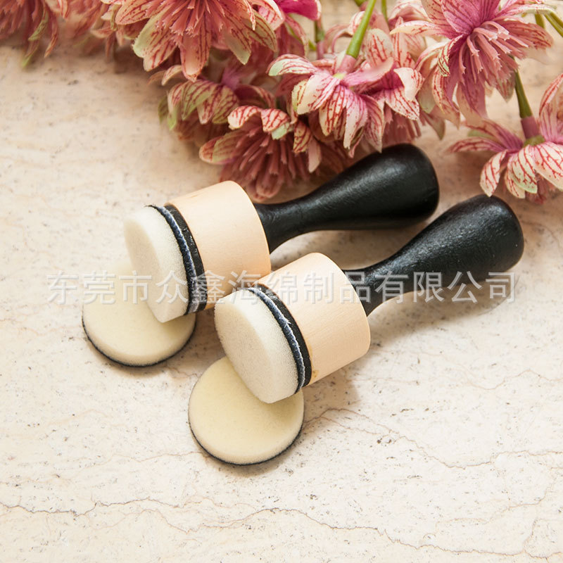 Coloring blooming sponge brush handmade greeting card making hand account dyeing card coloring replaceable sponge head wooden handle seal brush