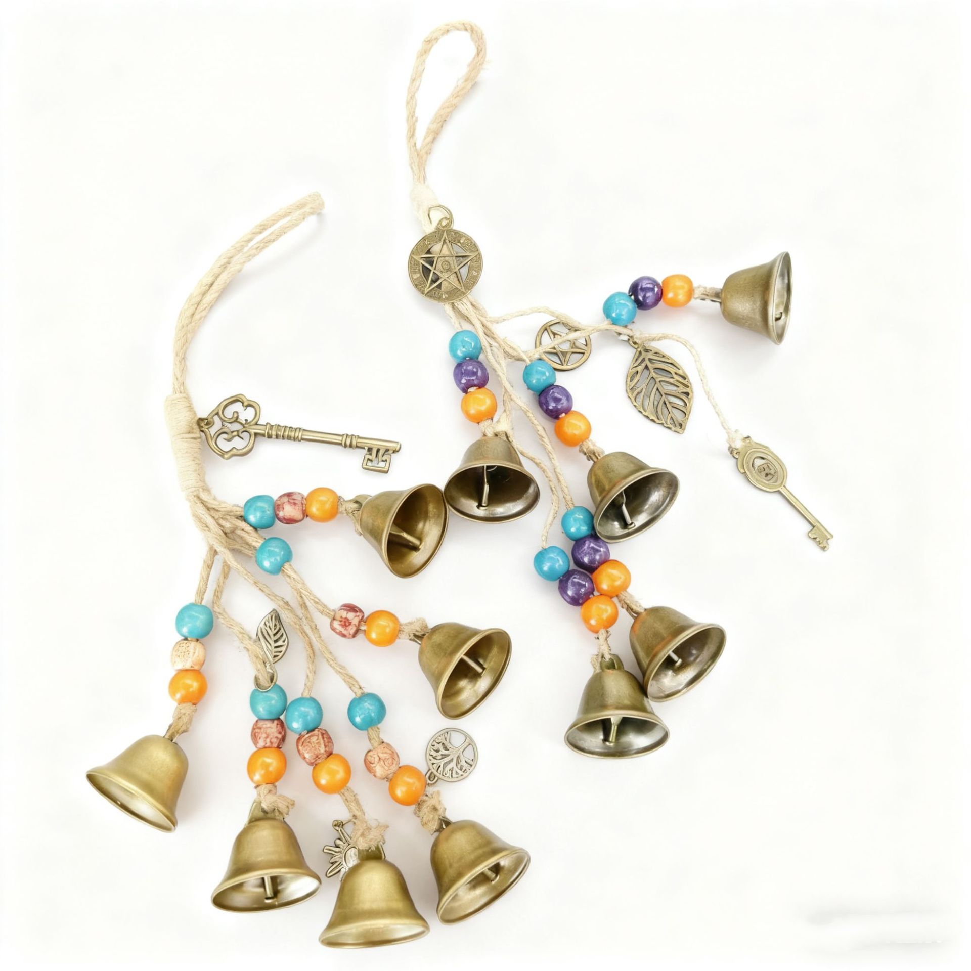 Colorful Wooden Beads Hand-Woven Bell/Witch Protection Bell/Vintage Protection Bell/Temu Supply