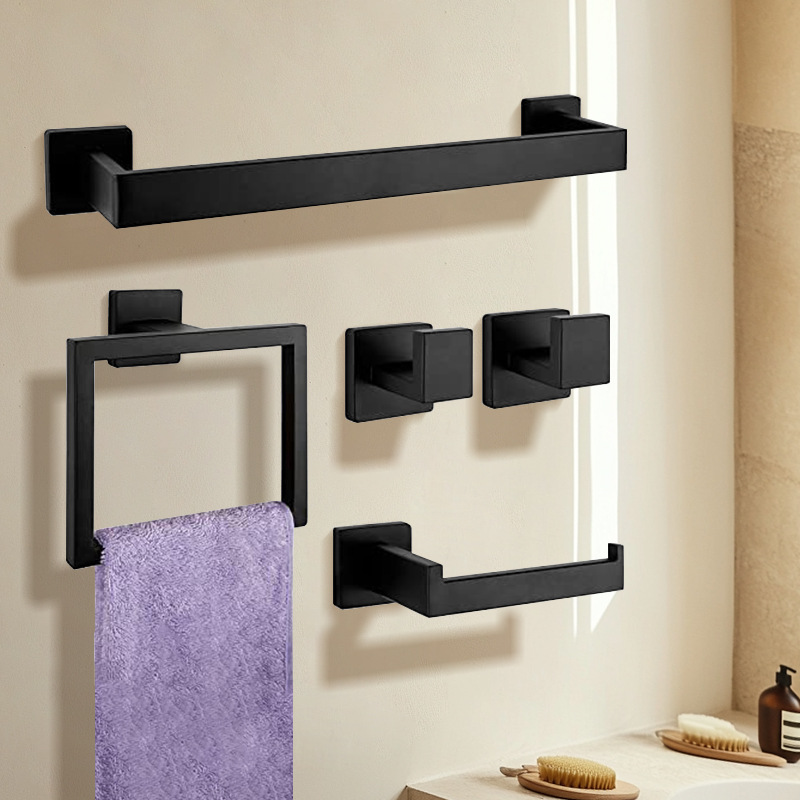 Кросс-бордерная вешалка для хранения в ванной, из нержавеющей стали, набор из пяти предметов, для полотенец и бумажных полотенец