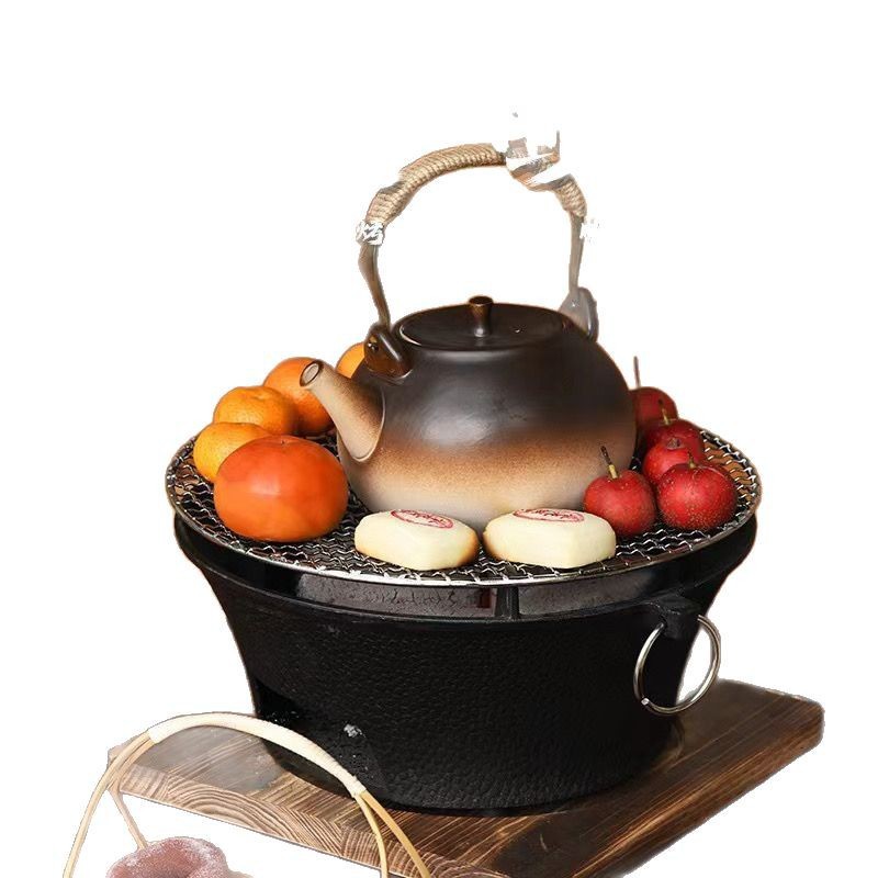 Cast Iron Charcoal Grill Barbecue Grill Charcoal Grill Tea Brewing Internet Celebrity Outdoor Fire Pit Hot Pot Household Indoor Grill Stove