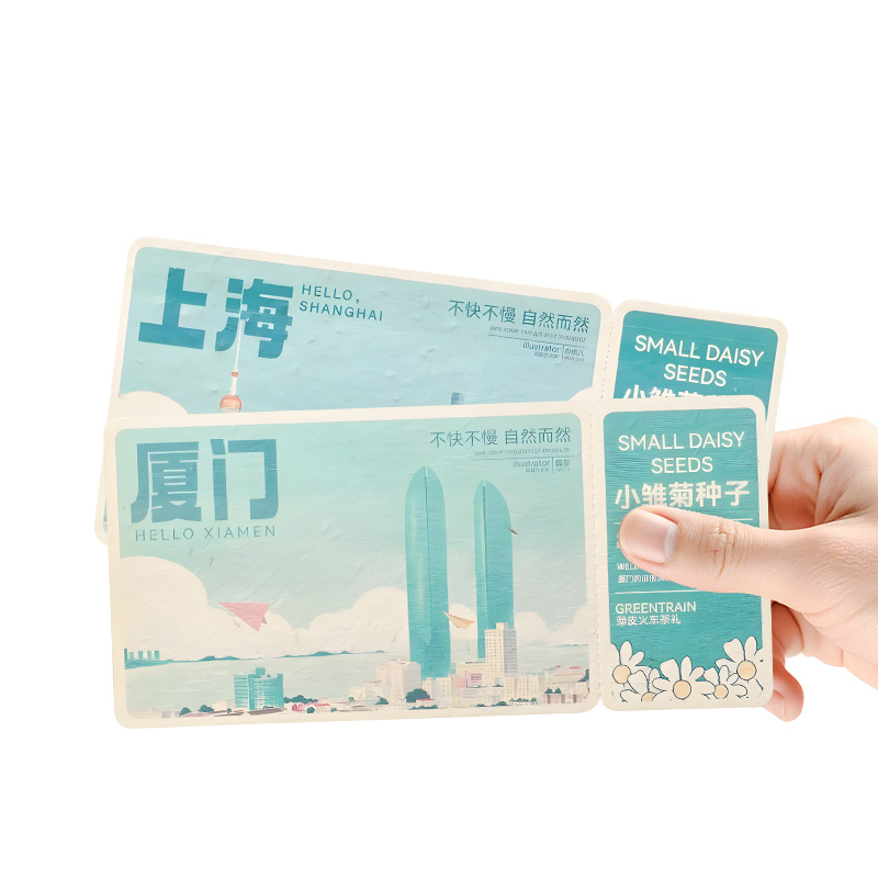 Sprouting Seed Paper Cards, Customized Environmentally Friendly Greeting Cards, Invitations, Postcard Designs, Ticket Stubs, Lottery Tickets, Customized