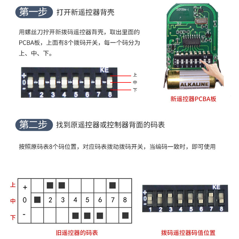 Cross-border foreign trade rolling shutter door garage door electric door 433 dial code remote control key Vietnam