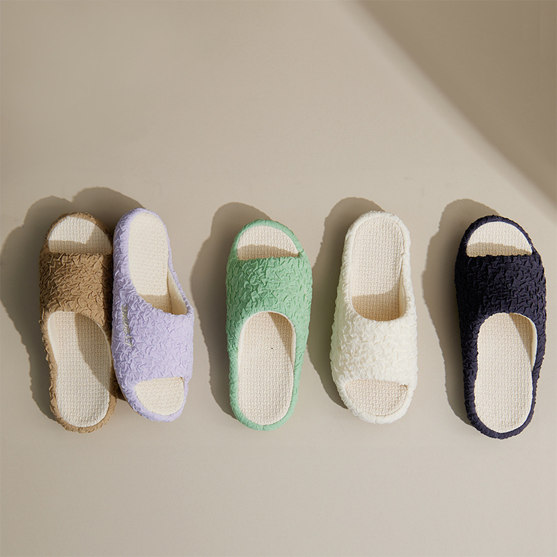 Плиссированные хлопковые тканевые тапочки для женщин лето 2024 новые осень и зима универсальные обувь indoor домашние дышащие сандалии