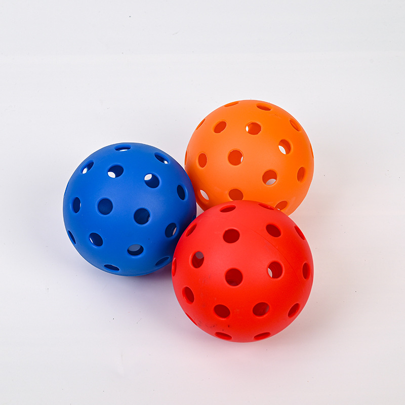 Outdoor 40-Hole Tpe Pickleball Elastic Multi-Color Hole Ball Game Training Hollow Ball Plastic