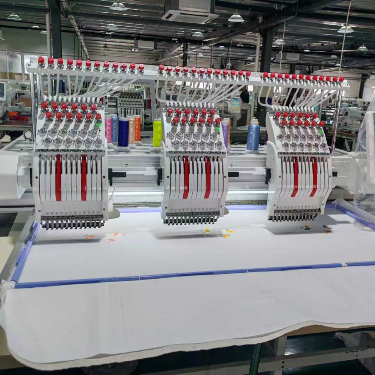 2025 Ye's Three-Head Embroidery Machine, New 12-Needle Ready-Made Hat Embroidery, Piece Embroidery, Personal Computer Embroidery Machine