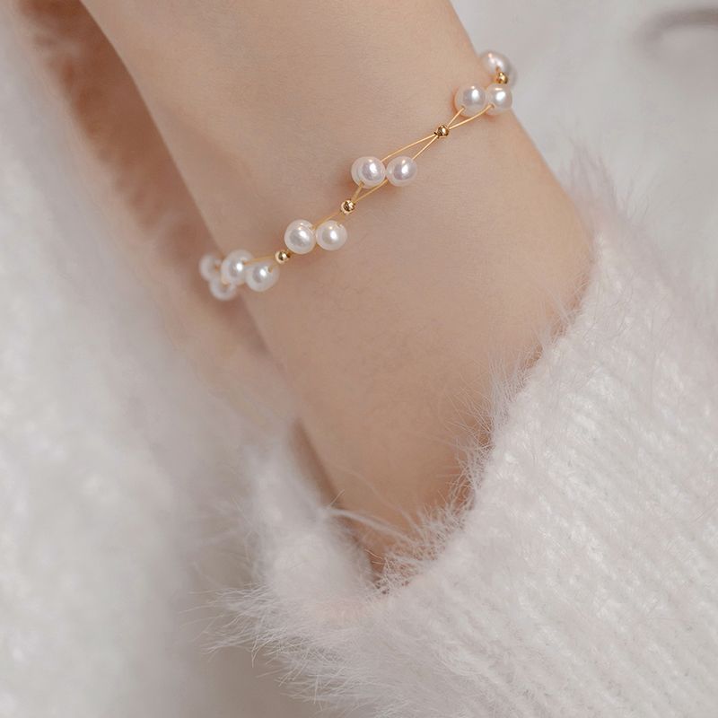 Natural Freshwater Pearl Bracelet Women's 2024 New Trendy Super Fairy Blink in the Escape Princess Summer Explosions Bracelet