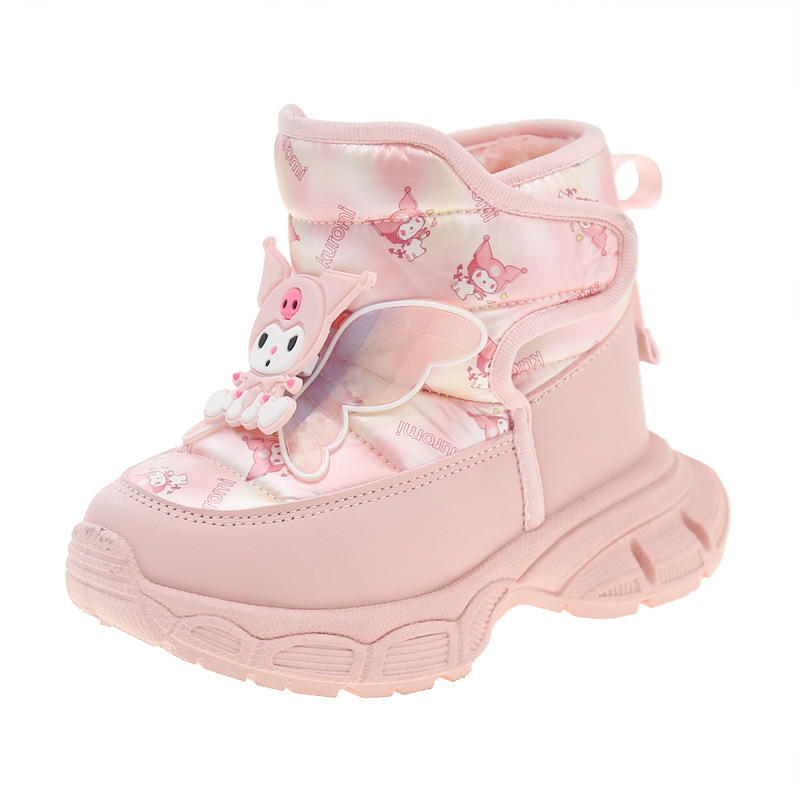 Girls Snow Boots Waterproof and Warm 2025 Winter New Kidsren's Thickeneded Large Cotton Shoes Baby Princess Cotton Boots Girls