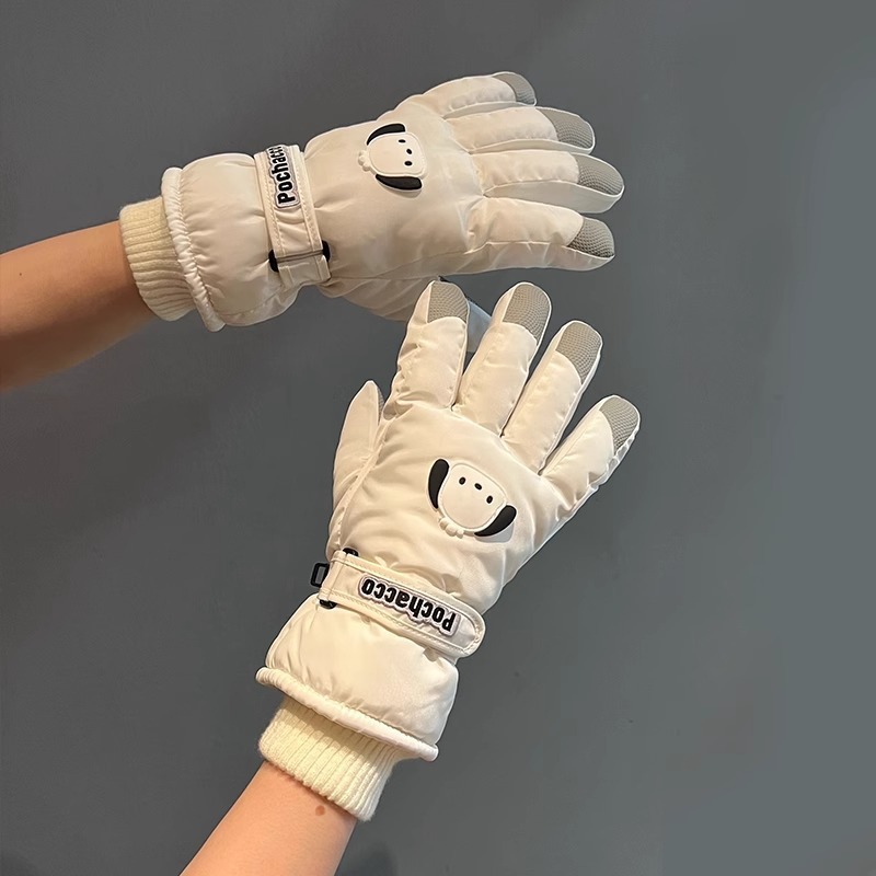 Women's Winter Ski Gloves with Touch Screen, Velvet, Thickeneding, Warmth, Cold Protection, Windproof and Water Repellent Motorcycle Cycling Gloves