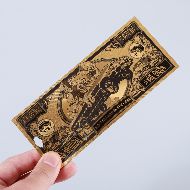 Bitcoin Plastic Gold Foil One Piece Series Japanese Yen Commemorative Coin Gold Foil Banknote Currency Creative Plastic Coin Customization