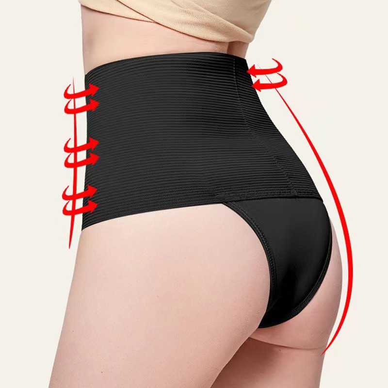 Cross-Border High-Waisted Tummy Control Shapewear Panties for Women, Waist-Cinching Shapewear, Postpartum Shapewear, Non-Curling, Plus Size Women