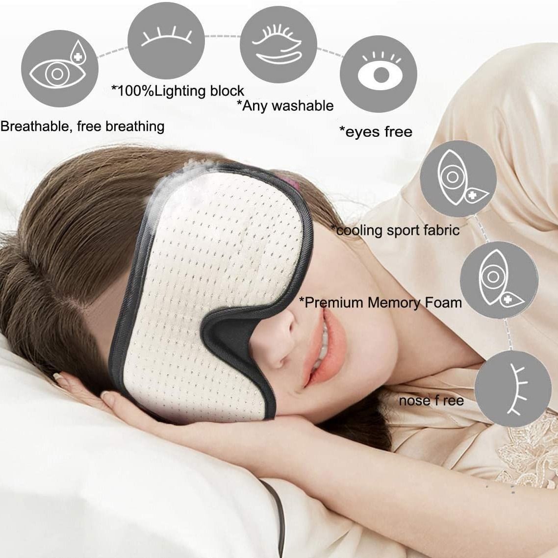 Amazon's Same Cross-Border Summer Sleeping Eye Mask 3D Stereo Eye Protection Breathable Sleeping Eye Mask Personalized Summer Shading