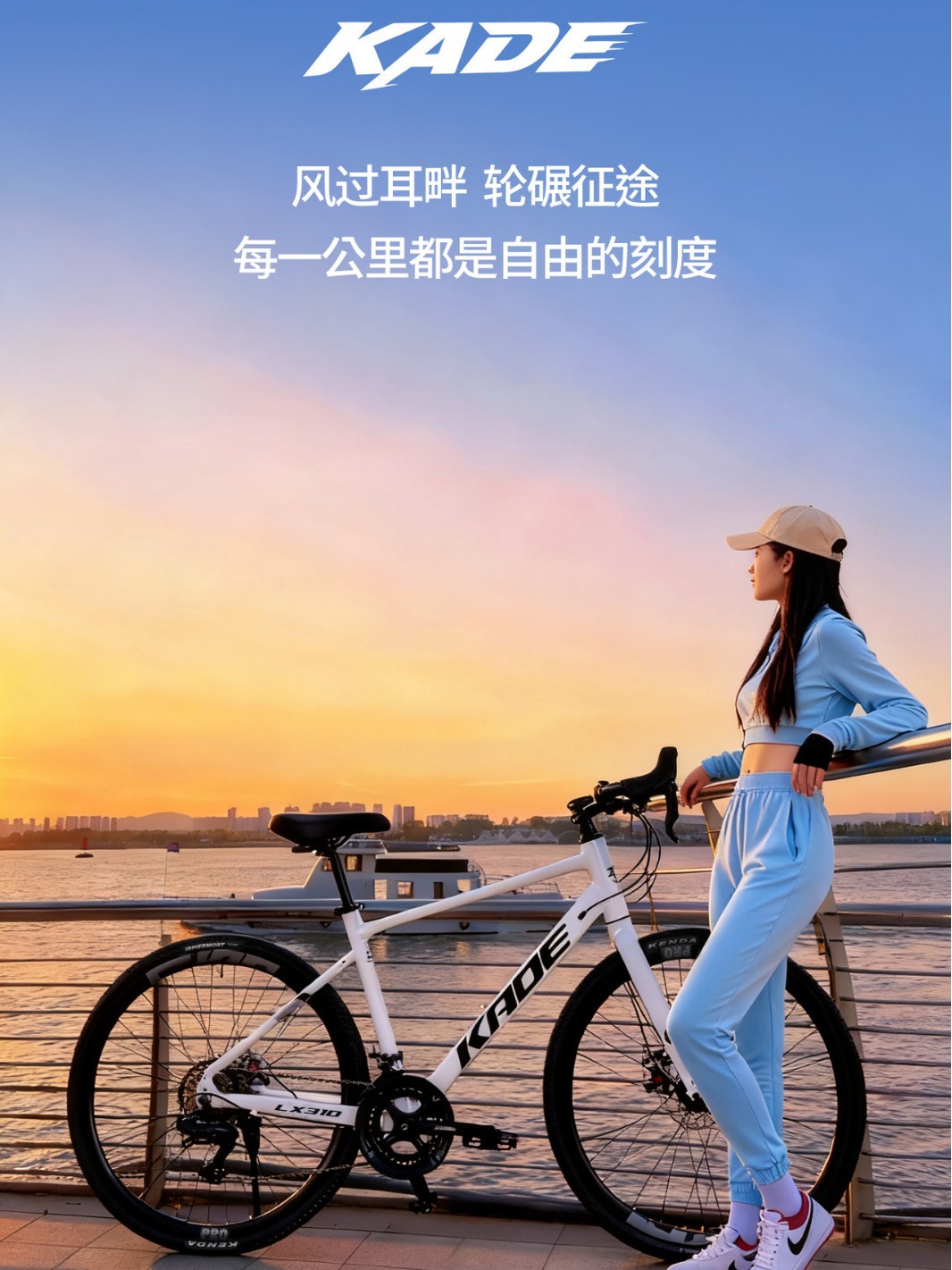 Kade Road Bike Racing Aluminum Alloy Bicycle for Adults, Men and Women, City Road Bike, Student 14-Speed Drop-Bar Bicycle