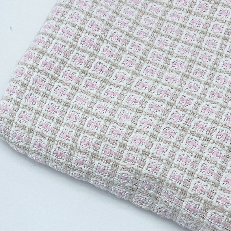 Small Chanel Style Fabric Wholesale Slub Floral Wool Dress Set Gold Silk Woven Fabric Bouquet Packaging Plaid