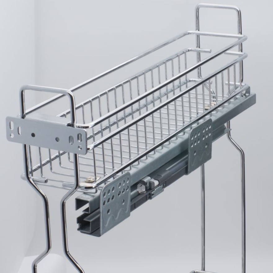 Cabinet side basket side left and right side installation with buffer damping heavy slide rail