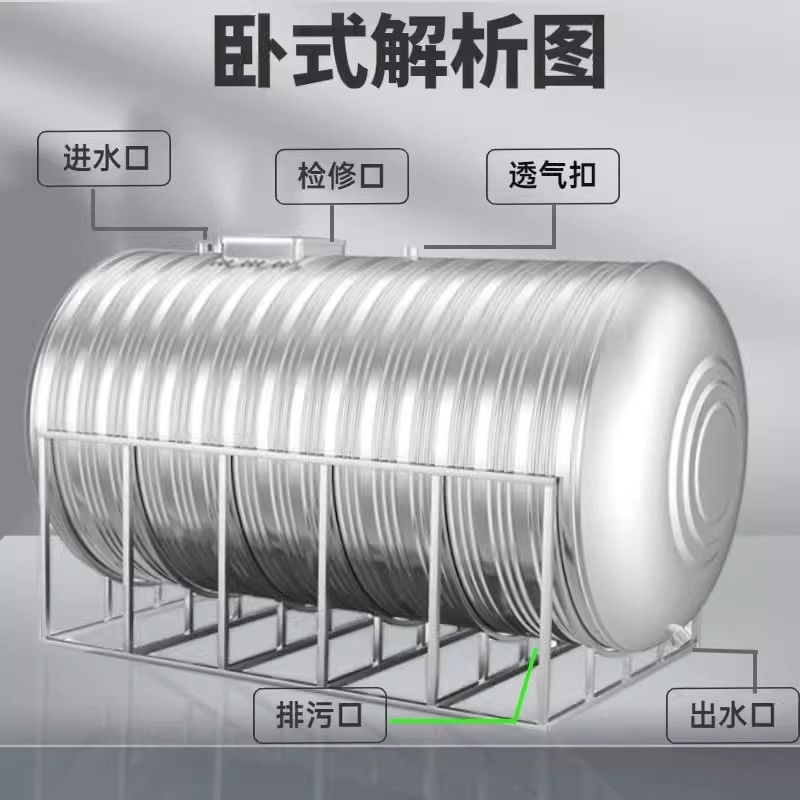 Stainless Steel Water Tank 304 Water Tower Storage Barrel Household Vertical and Horizontal Thickeneded Roof Kitchen Water Storage Tank Square Wine Barrel