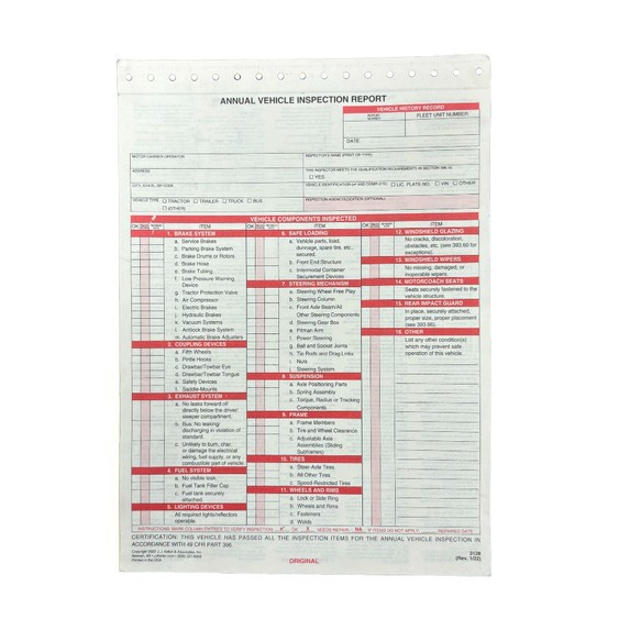 Annual Vehicle Inspection Report