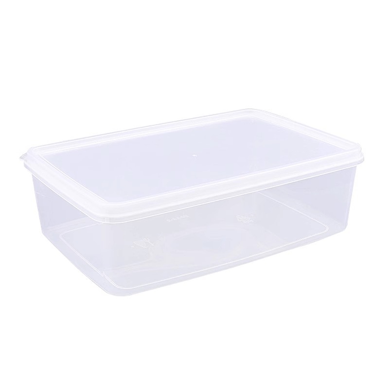 Crisper Box Rectangular Thickened Plastic Refrigerator Storage Box Microwaveable Frozen Food Sealed Box Sample Retention Box Commercial