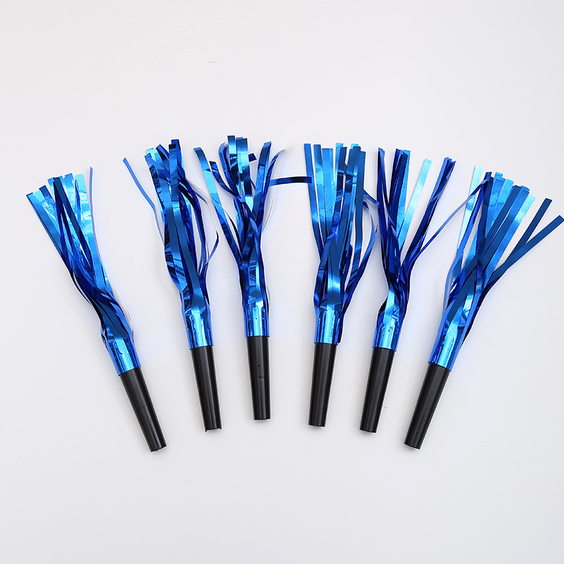 Cross Border Plastic Whistle Party Atmosphere Horn Props New 6pcs Black Tube Golden Tassel Dragon Whistle Party