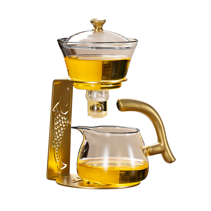Anti-scald magnetic suction automatic tea set suit glass semi-automatic lazy tea maker teapot household tea cup tea wholesale