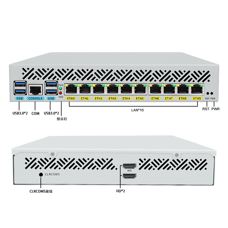 Dual Control Industrial Computer with Multiple Network Cards I210 5405U I7-10510U Camera Computer Soft Routing