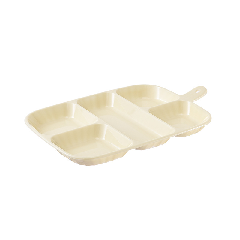 Dish Preparation Plate Hot Pot Flavor Dish Dipping Ingredients with Scallion, Ginger and Garlic Kitchen Dish Plate Fruit Snack Storage Plate Multi-function