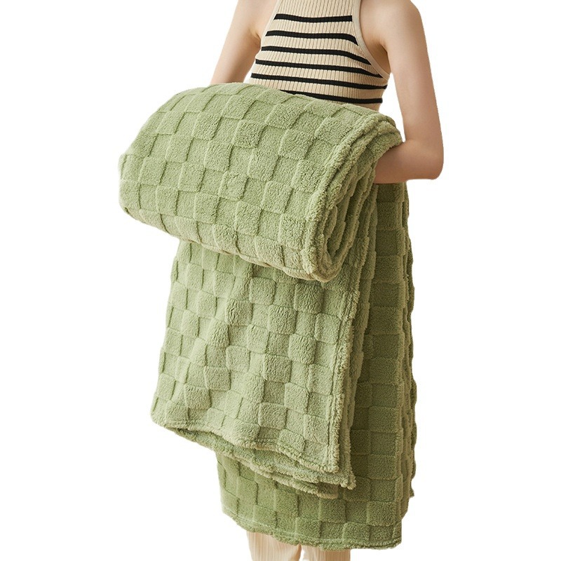 New Thickened Plaid Taff Blanket Single-Layer Double-Sided Huafu Blanket Office Multifunctional Air Conditioning Sofa Blanket