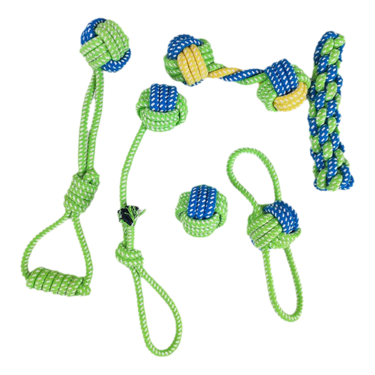 Factory wholesale dog toys bite-resistant pure hand-woven cotton knot toys molar teeth cleaning training toys