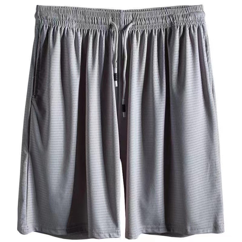 Summer Casual Ice Silk Sports Shorts Men's Thin Running Quick-drying Pants Mesh Breathable Loose Pants Men's Wear