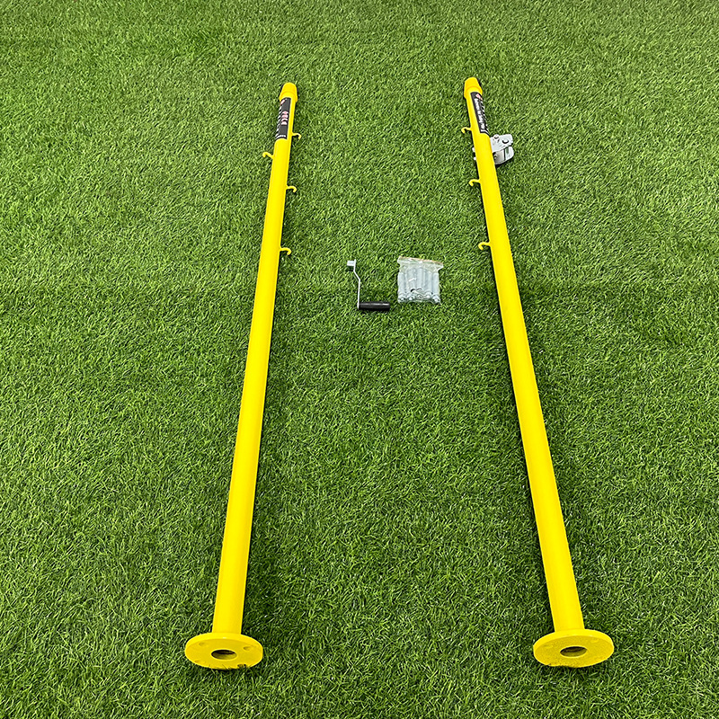 Wholesale Fixed Badminton Net Frame Simple Ground Fixed Badminton Post Double Pulley Outdoor Badminton Net Post