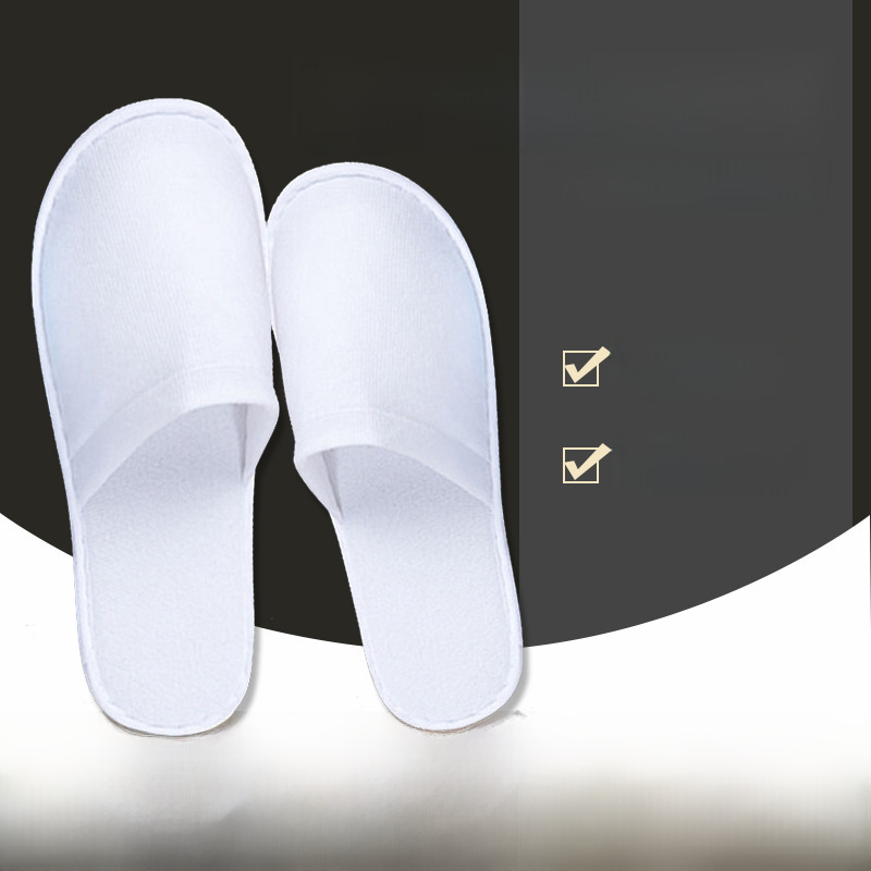 Hotel disposable slippers disposable non-woven slippers towel plush slippers in stock wholesale