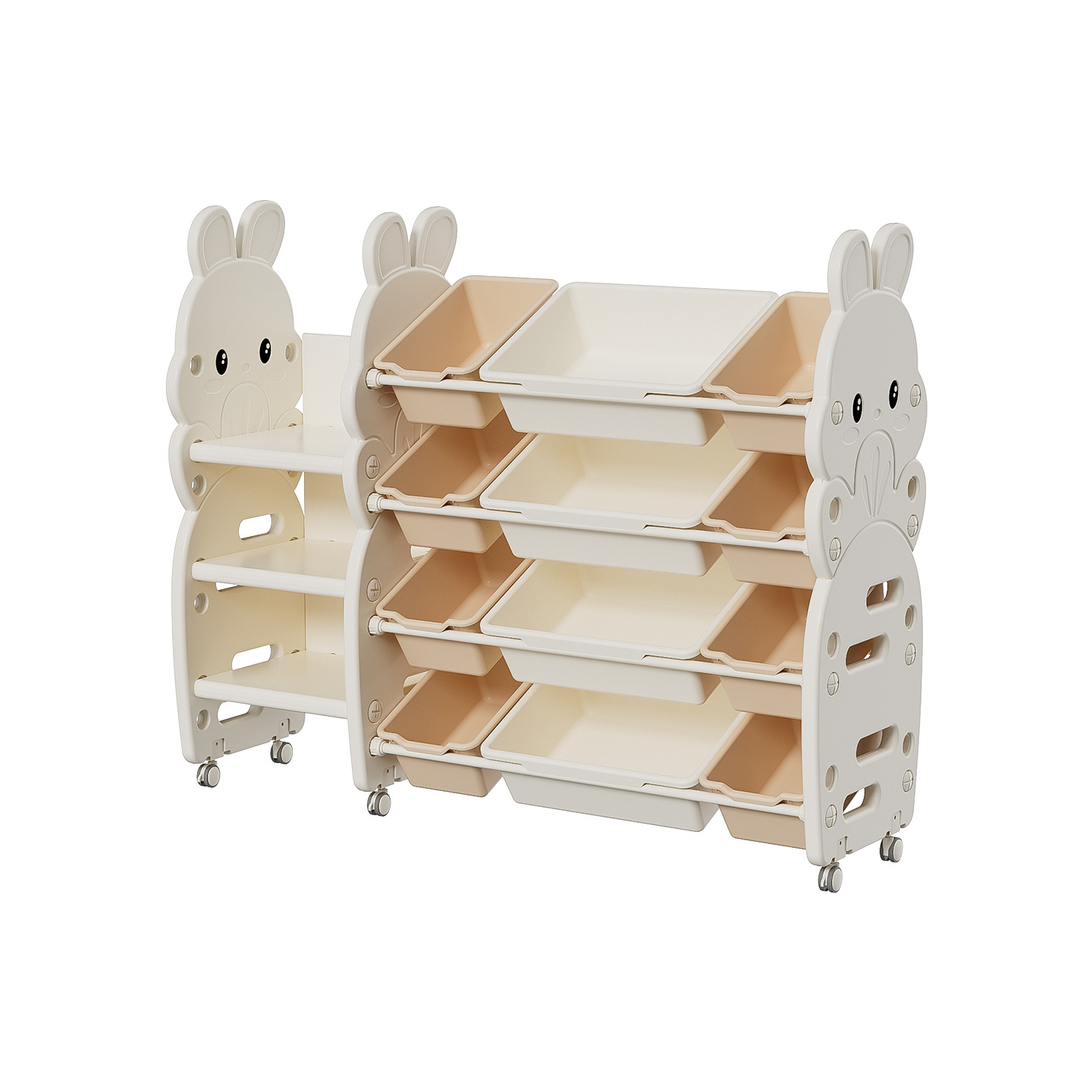 Wholesale Living Room Wall-Mounted Floor-Standing Children's Toy Storage Rack, Picture Book Montessori Baby Plastic Combination Storage Rack Cabinet