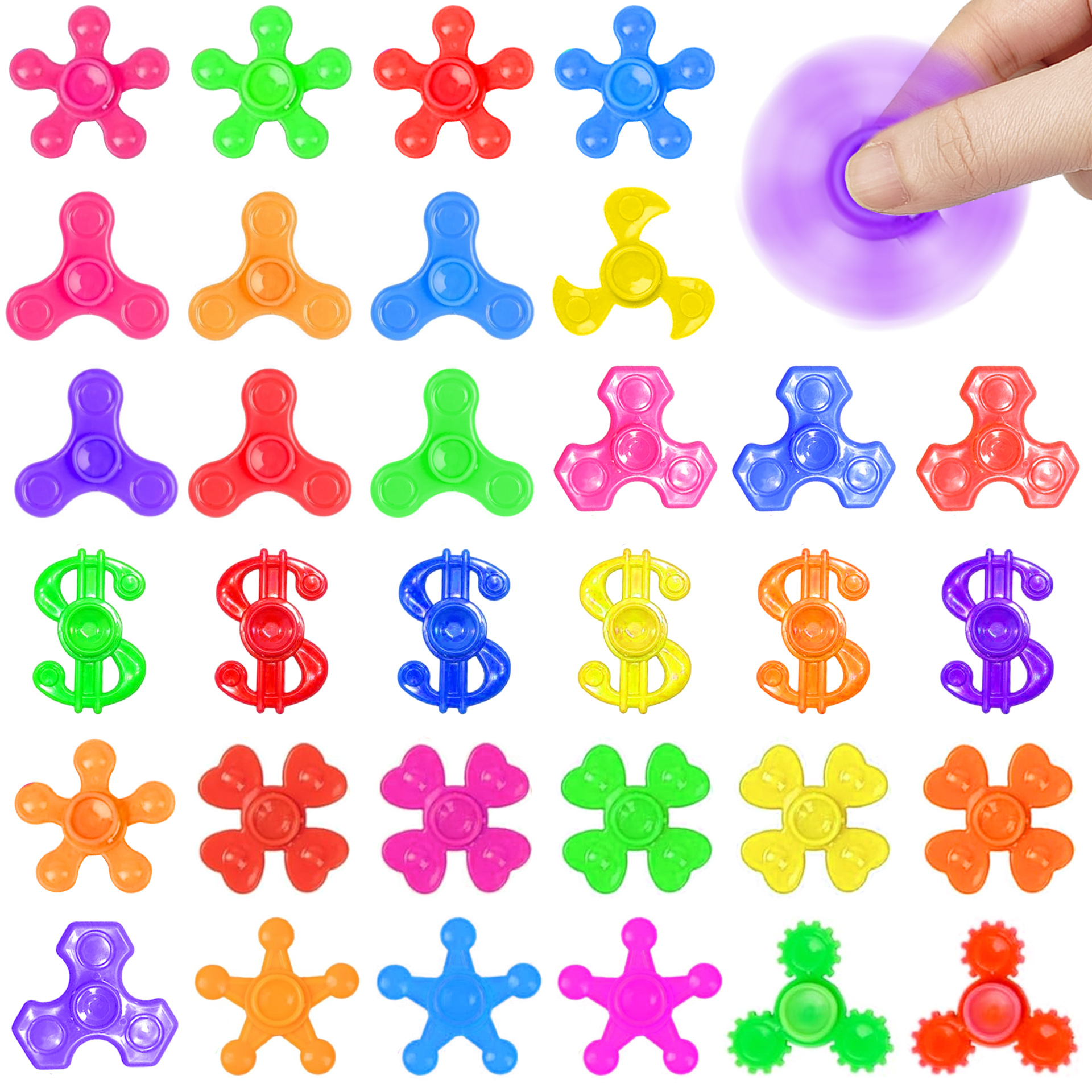 Мини спиннер 4 см маленький антистрессовый спиннер пластиковый обучающий игрушечный спиннер