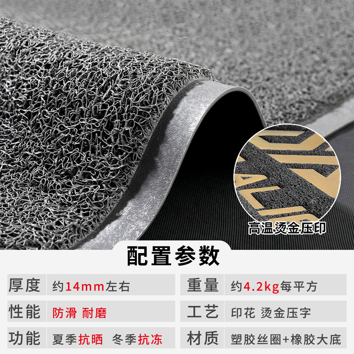 Outdoor Entrance Silk Circle Floor Mat Logo Size Non-Slip Company Hotel Entrance Door Commercial Carpet Foot Mat