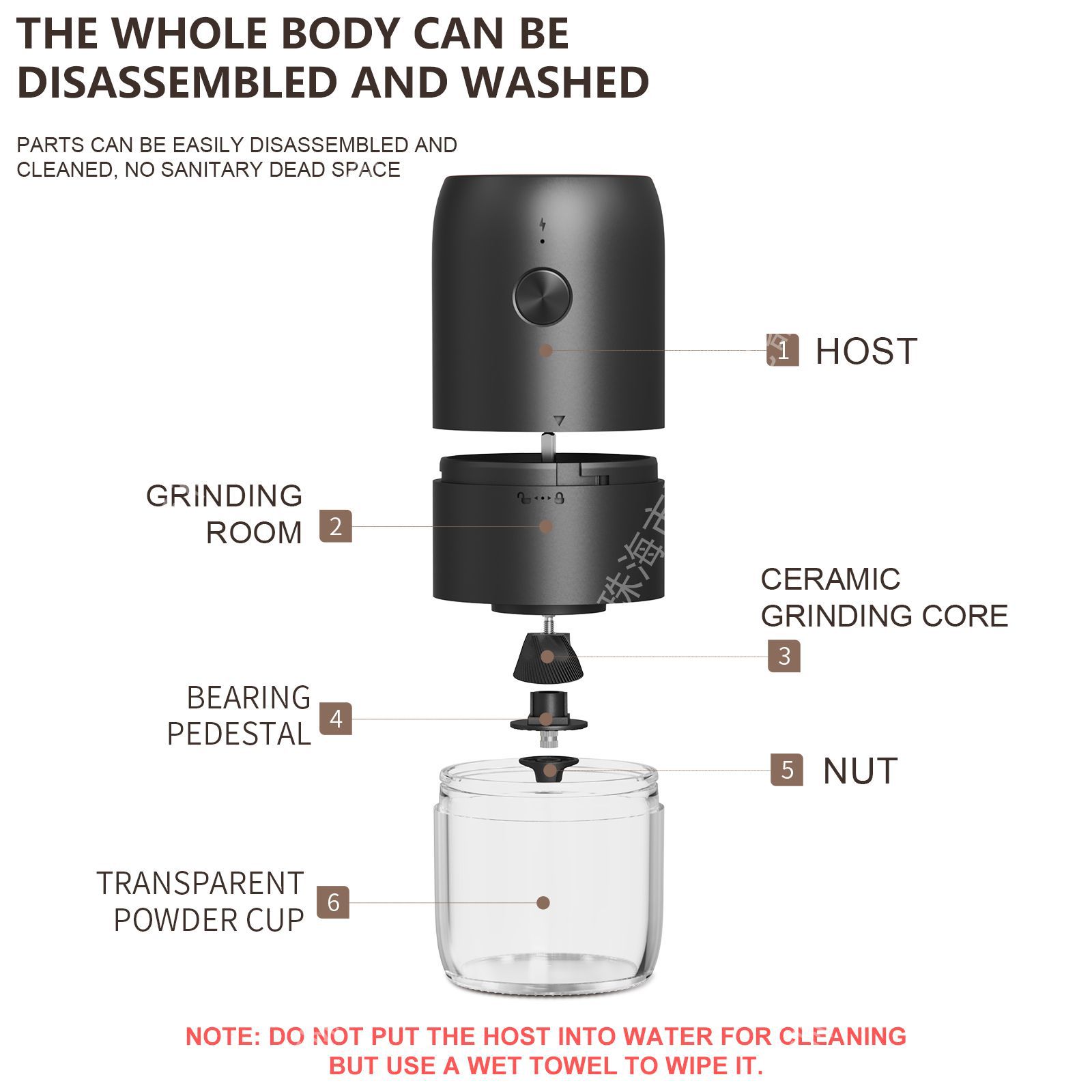 Keli Hand Flashing Italian Mill Coffee Machine Rechargeable Coffee Grinder Electric Bean Grinder Portable Household