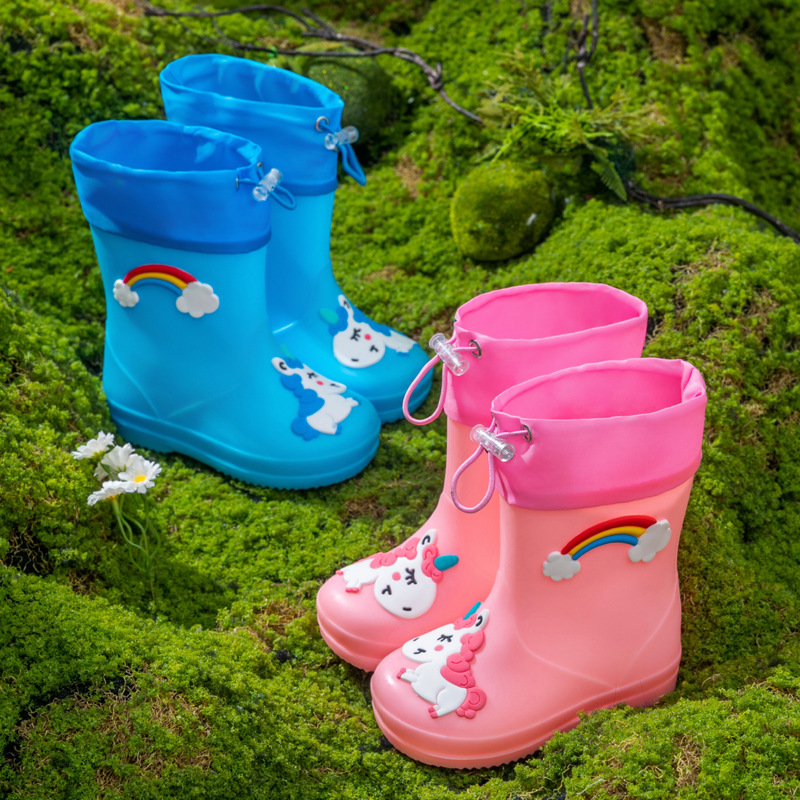 Children's Rain Boots, Boys' Waterproof Rain Boots, Girls' Baby Lightweight Non-Slip Water Boots, Water Shoes for Kidsren Aged 2-10 Years Old