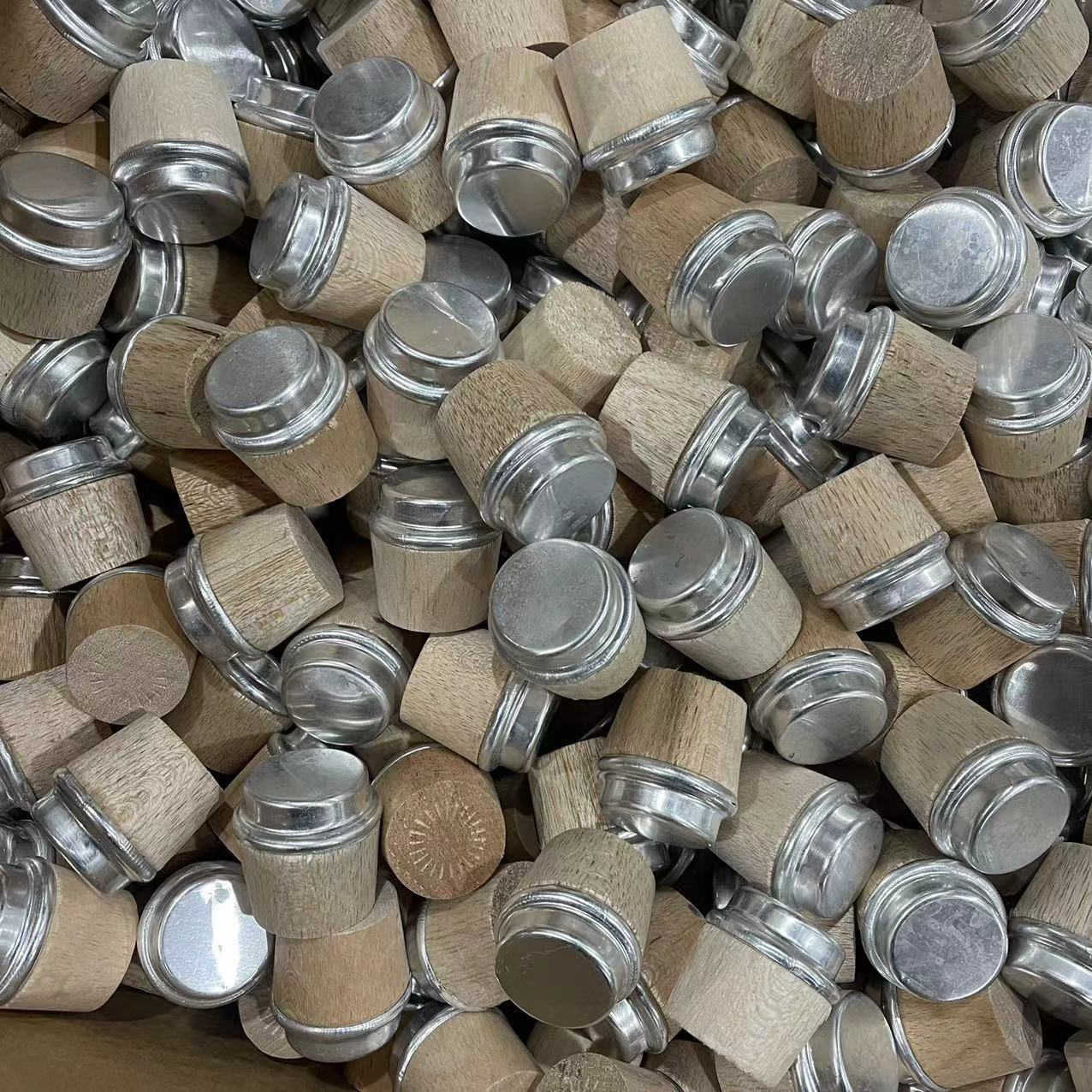 High Cover Wooden Thermos Bottle Stopper Aluminum Piba Sand Thermo Stopper Water Bottle Cap Stopper Tea Bottle Cap Wood Thermos Bottle Stopper