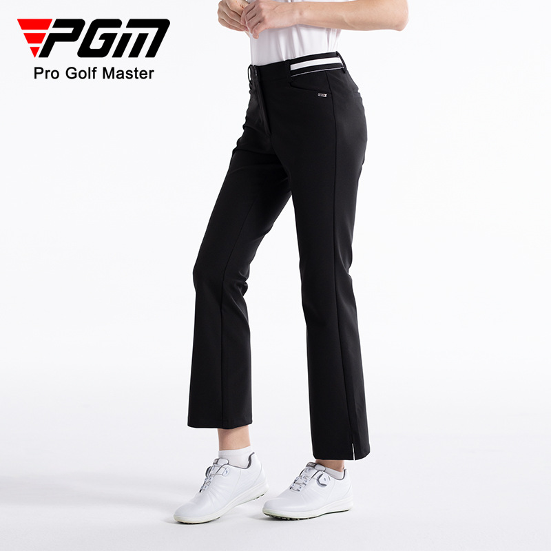 Pgm Women's Golf Pants with Slight Flare, Elastic Waistband, Versatile Sports Pants with Small Slits at the Hem