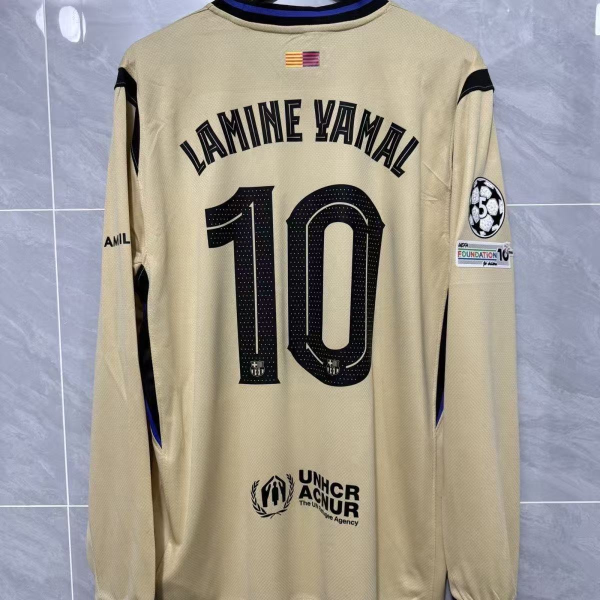 2526 Barcelona Real Madrid Liverpool Long-Sleeved Jersey No. 10 Yamar No. 10 Mbappe Home and Away Football Uniform