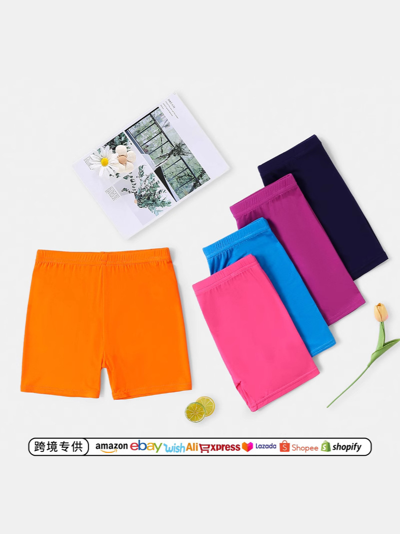 Cross-Border Colorful Girls' Boxer Three-Point Leggings Summer Thin Modal Children's Anti-Exposure Safety Pants Shorts