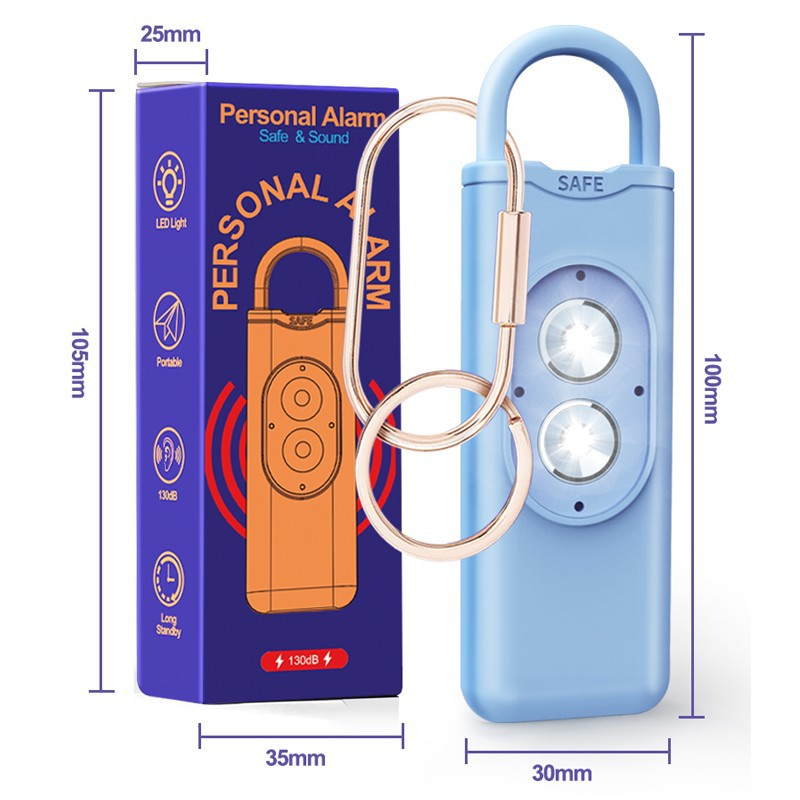 Cross-Border Personal Alarm Dual Strobe Light Alarm Keychain High Decibel Anti-Wolf Alarm Women's Self-Defense Device